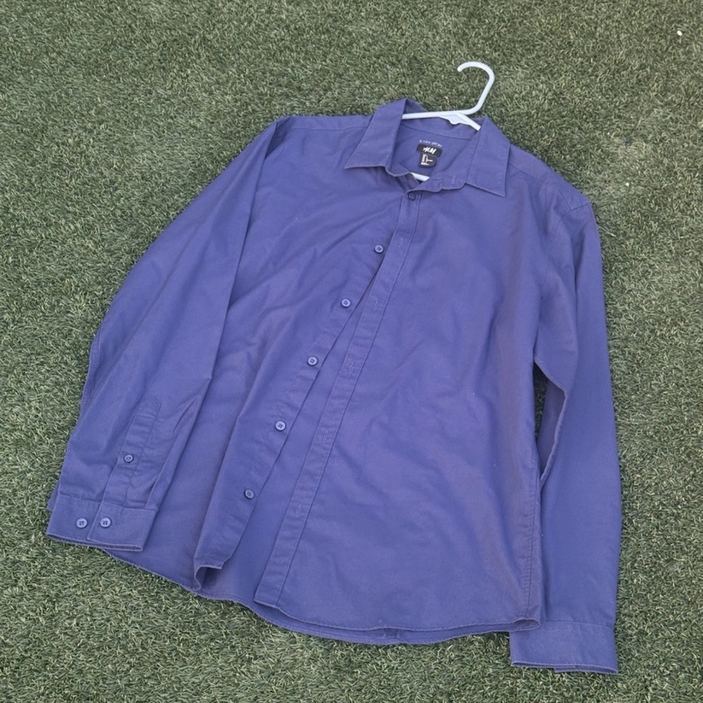 H&M Blue Casual Button Down Shirt